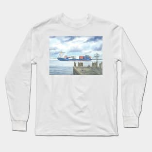 Passing Portishead Pier Long Sleeve T-Shirt